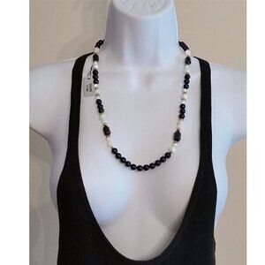 intage Mona So Natural Polished Stone Beaded Necklace New Old Stock Dressy Glam